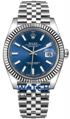 Rolex Datejust 41mm Stainless Steel 126334 Blue Index Jubilee watch